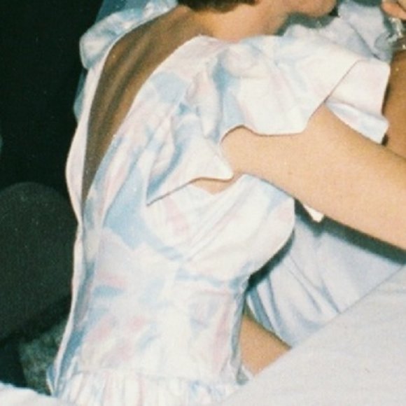 Custom made gown; pastel blue, pink, white, cream floral - Picture 4 of 10